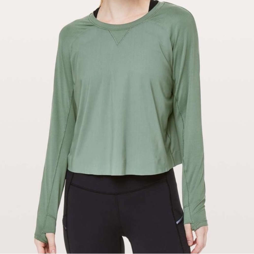 Lululemon Another Lap Strong Long Sleeve Shirt Dark Green